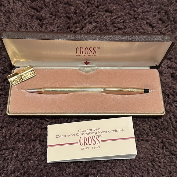 Vintage CROSS 10K Gold Filled slender ballpoint pen in retail box